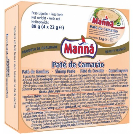 Manna Paté de Camarão 4 x 22 Gr