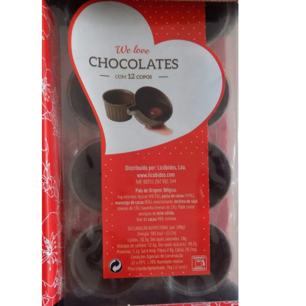 Mariquinhas Chocolade Cupjes 12 Stuks