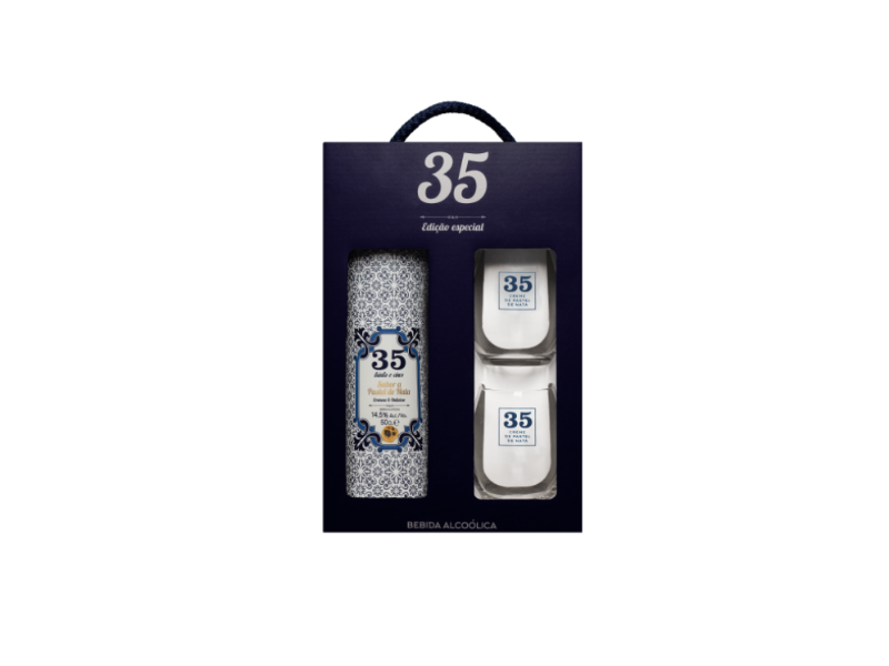 Licor 35 Pastel de Nata Originele Smaak 50 Cl + 2 Kopjes