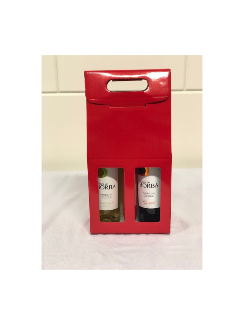 Caixa Presente Vermelha 2 Garrafas