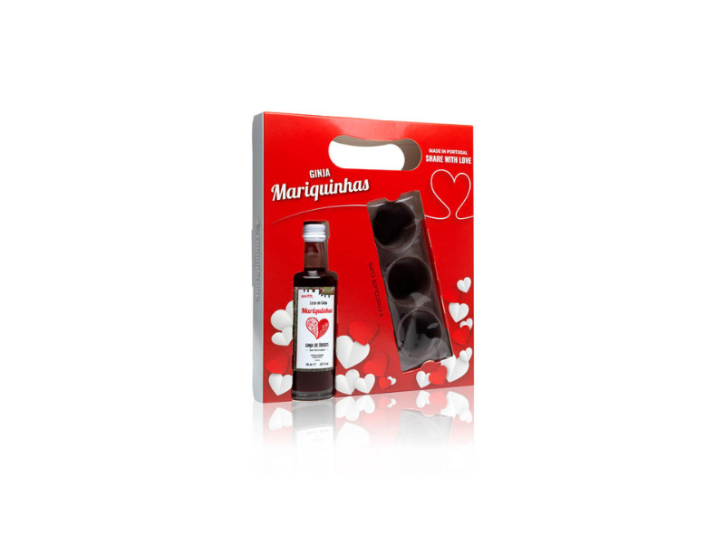 Mariquinhas Ginja Zonder Fruit 4 Cl Conjunto Love in Box + 3 Cupjes Chocolade