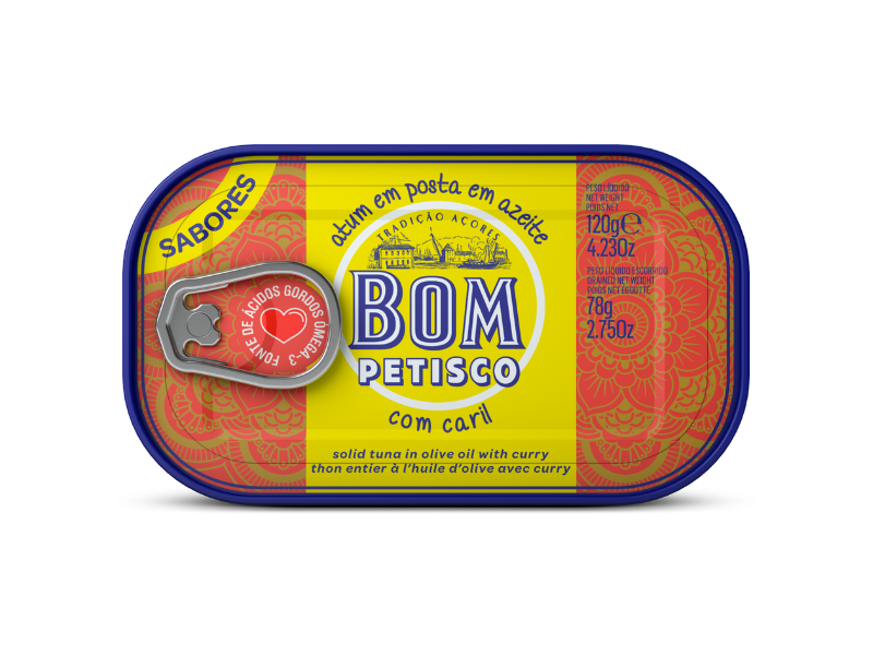 Bom Petisco Atum em Azeite Com Caril 120 Gr