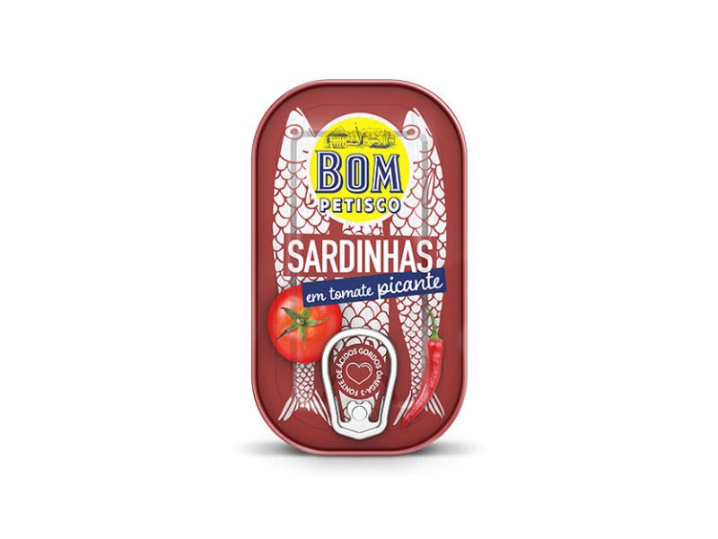 Bom Petisco Sardinhas Inteiras Em Tomate Picante 120 Gr