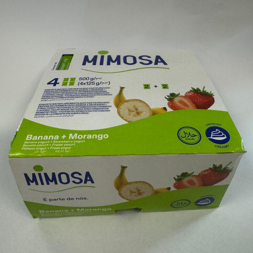 Mimosa Iog. Banana e Morango 4x125gr